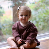 Harley Pocket Romper in Chocolate