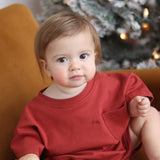 Cory Pocket Romper in Brick