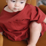 Cory Pocket Romper in Brick