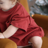 Cory Pocket Romper in Brick