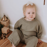 Presley Knit Set in Greyish Green