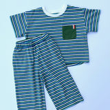 Birdie Set in Elm Green Stripe