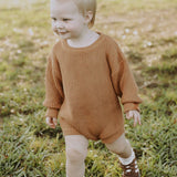 Sutton Knit Romper in Burnt Orange