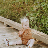 Sutton Knit Romper in Burnt Orange