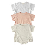 Cory Pocket Romper Bundle- Peach Powder