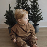 Cargo Sweatshirt Set in Brown