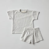 Lou Cotton Set in Grey Stripes
