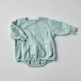 Harley Pocket Romper in Light Blue