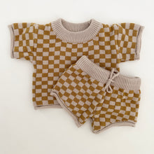 Load image into Gallery viewer, Checkered Knit Set in Mustard

