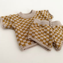 Load image into Gallery viewer, Checkered Knit Set in Mustard
