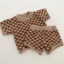 Load image into Gallery viewer, Checkered Knit Set in Brown
