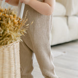 Knit Overalls in Cream