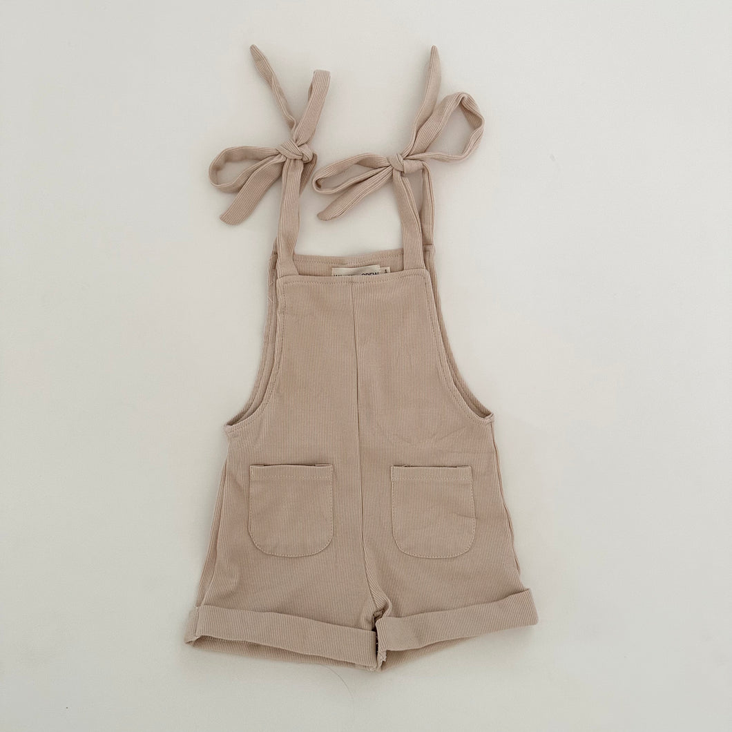 Stevie Ribbed Overalls in Cream