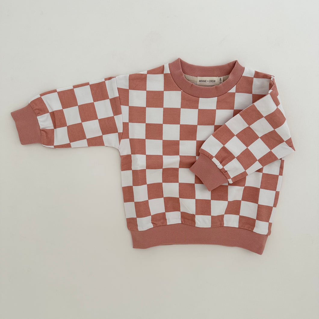The Checkered Collection - Sweatshirt in Pink