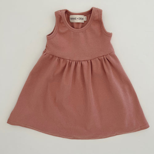 Addison Ribbed Dress in Pink