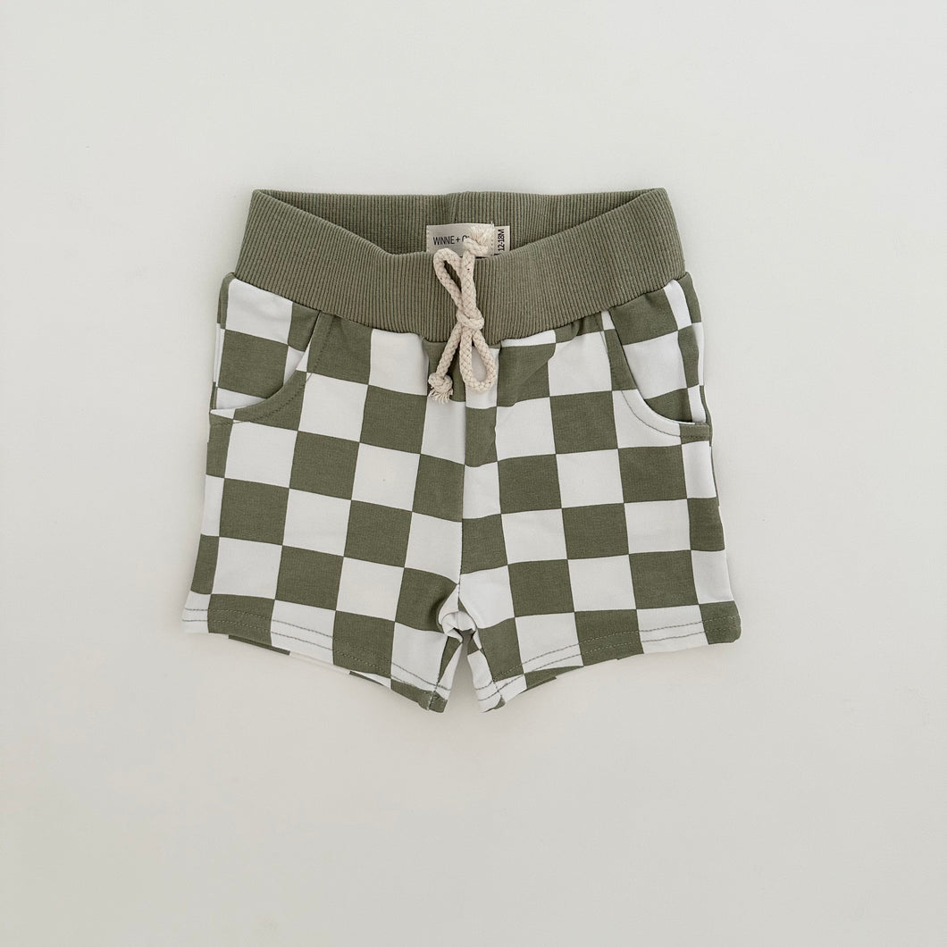 The Checkered Collection - Shorts in Green